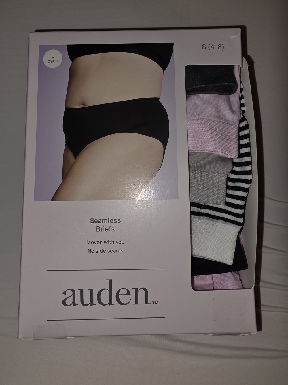 Auden Women's Seamless Briefs - Black, Pink, Gray, White, Striped